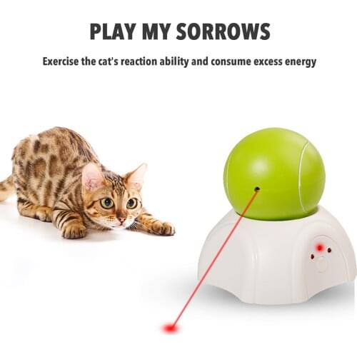 Electric Cat Ball Toy Interactive Puzzle Smart Pet Cat Ball Toy Electric Laser Tennis Light Automatically Rotates Pet Supplies