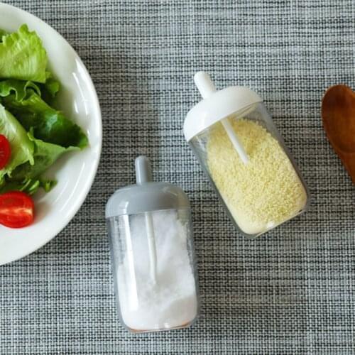 Seasoning Bottle Salt Sugar Spice Storage Jar with Spoon Kitchen Supplies STTA889