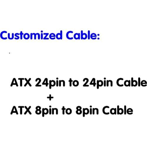 Customized Cable : ATX 24pin to 24pin Power Cable 16AWG wire + ATX 8pin to 8pin power cable 16AWG wire