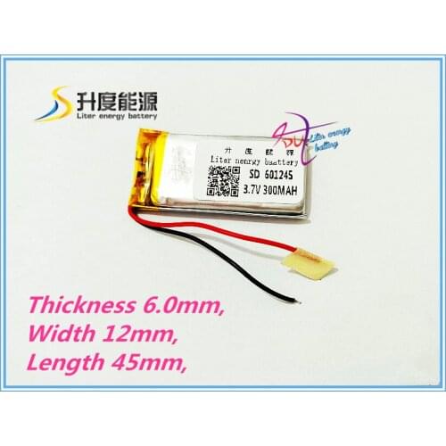 Liter energy battery 3.7V polymer lithium battery 601245 MP3 sound recorder Bluetooth headset 300MAH