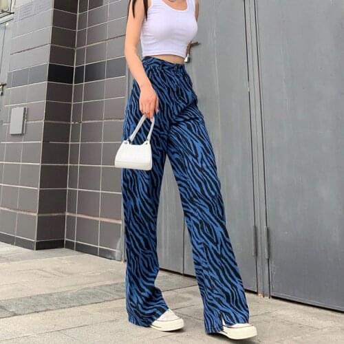 Fashion Striped Jeans Women Wild High Waist Sexy Streetwear Loose Leg Pants Stylish All Seasons Wear Straight Trousers