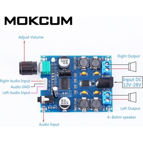 DC 12V 24V TPA3118D2 Voice Audio Amplifier Module Stereo 45W+45W Digital Power Amplifier Board