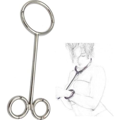 Stainless Steel Round Ring Slave Collar Handcuffs Bondage Adult Games Slave Restraints Fetish Sex Toys For Men Women Couples