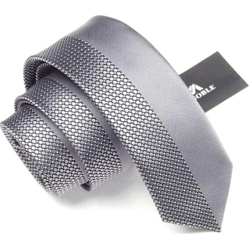 2020 New Men Business Ties Jacquard Woven Casual 6CM Slim Ties for Men Silver Elegant Neckties Skinny Gravata Mens Ties Gift Box