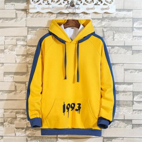 New Hot Sale Print Patchwork Mens Hoodie Long Sleeve Hooded Sweatshirts Casual Trendy Streetwear Hoodies Fashion Cotton Autumn