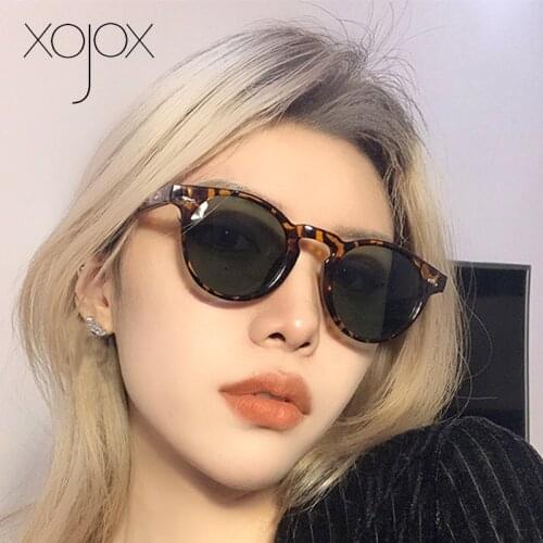XojoX Vintage Round Womens Sunglasses Men Fashion Outdoor Sun Glasses Decorative Eyewear for Female 2021 Designer Eyeglasses