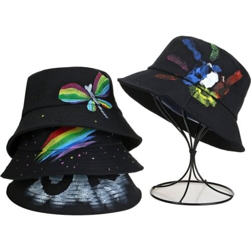 2021 Bucket Hat Letter Pattern Men Women Casual Wild Summer Cotton Basin Hats Foldable Fishing Caps Sun Flat Caps Fisherman Hats