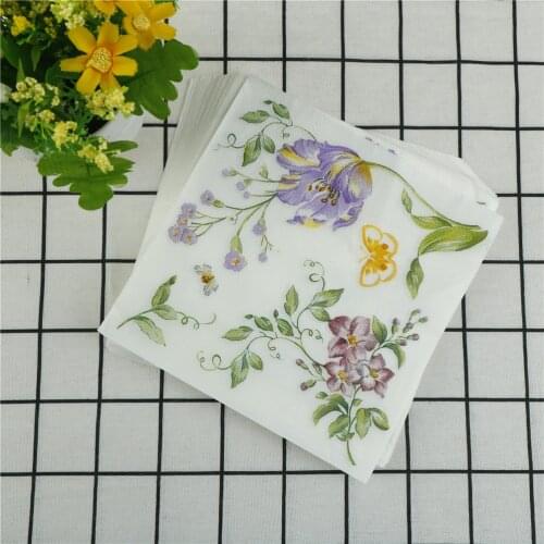 Printed Feature Rose Paper Napkins For Event & Party Decoration Tissue Decoupage 20pcs/lot