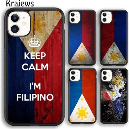 Krajews Ph Philippines Flag Plastic Black Phone Case Cover For iPhone 5s 6s 7 8 plus X XS XR 11 12 pro max Samsung S7 S8 S9 S10