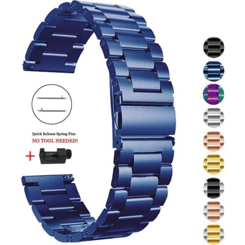 Band for Amazfit Stratos 2 2S/pace/Stratos 3 Stainless steel Strap for Huami Amazfit GTR 42/47mm Bip/GTS/Bip lite bands 20/22mm
