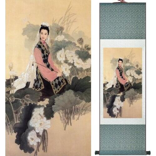 Traditional Chinese pretty girls painting Home Office Decoration beautifull women painting040708