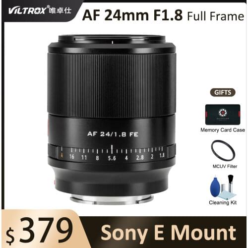 Viltrox 24mm F1.8 Full Frame STM Auto Focus Wide Angle Fixed Focus Lens for Sony E FE Mount Camera A6300 A6500 A7 A7II A7III