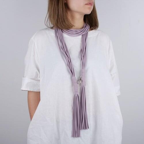 YD&YDBZ Purple Rubber Long Tassel Necklaces For Women Punk Style Metal Pendant Necklace Gothic Clothes Jewelry Sweater Chain