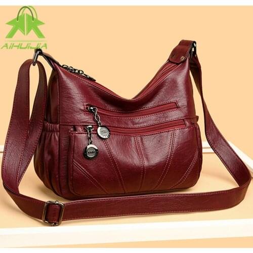 Fashion High Capacity Womens Shoulder Bags Solid Color Messenger Bag 2021 the New High Quality Pu Leather Travel Women Handbag