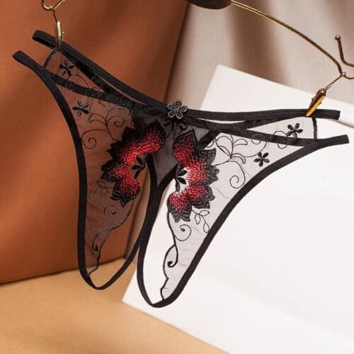 Women Lingerie Thong Sexy Panties Lace Crotchless Floral Porno Underwear Baby Doll Mujer Erotic Costumes Briefs Sexo g String