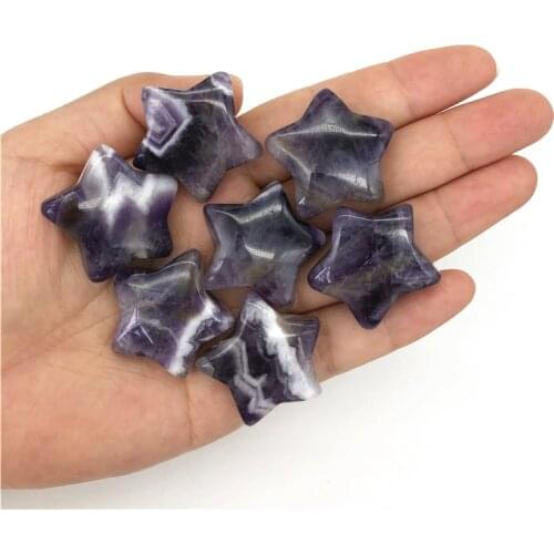 1PC 30mm Natural Dream Amethyst Crystal Gemstone Star Meditation Healing Chakra Polished Natural Quartz Crystals