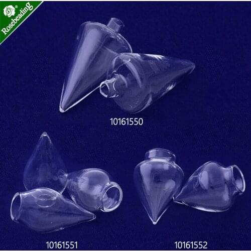 10pcs Water droplets Shape White Clear glass for jewelry Pendant wishing Bottles