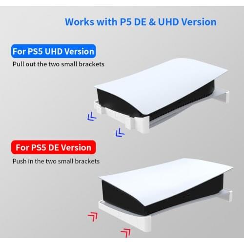2pcs JYS-P5143 Horizontal Storage Stand for PS 5 PS5 Digital / Optical Drive Edition Game Console Dock Mount Holder