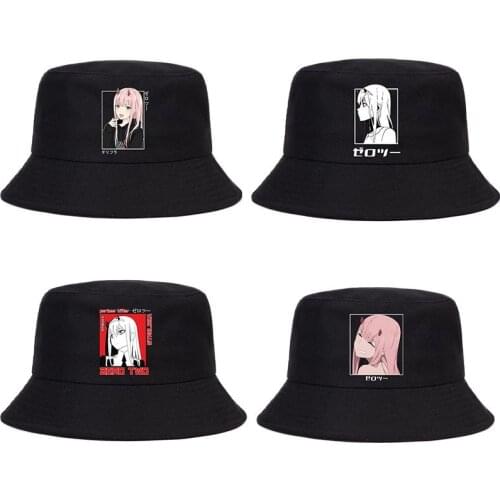 2021 Darling In The Franxx Summer Hat Women Men Panama Bucket Cap The Design Flat Visor Zero Two Bucket Hat Fisherman Hat