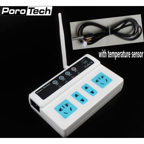 5pcs/lot SC3-GSM with temperature sensor GSM SIM Card Phone/Call/SMS Remote Control Wireless Smart Socket power Switch 4 Outlets