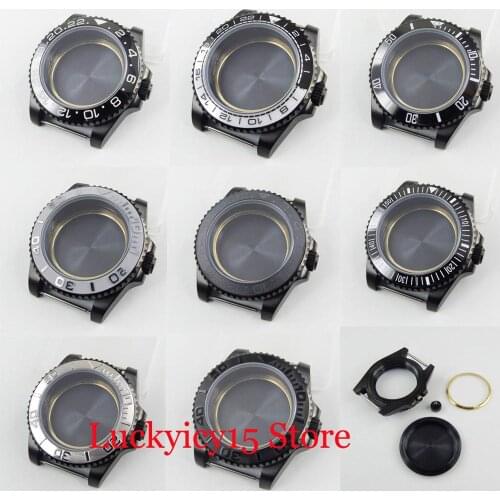 9 Models PVD Plated 40mm Watch Case Sapphire Glass Fit ETA 2836 MIYOTA Movement