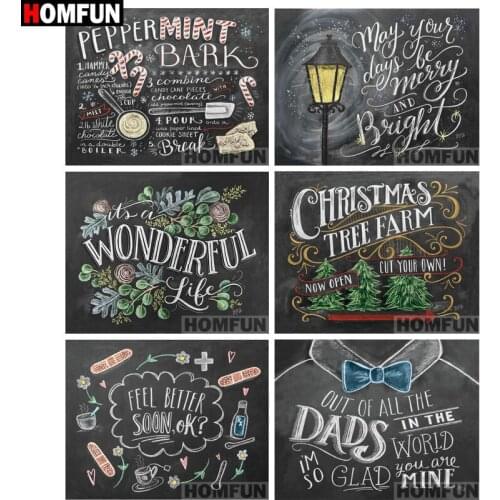 HOMFUN Full Square/Round Drill 5D DIY Diamond Painting "Blackboard text" 3D Embroidery Cross Stitch 5D Decor Gift A06838