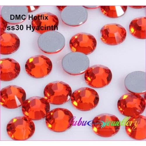 Free Shipping! 288pcs/Lot, ss30 (6.3-6.5mm) High Quality DMC Hyacinth Iron On Rhinestones / Hot fix Rhinestones