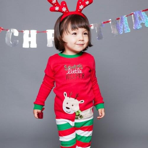 Winter Autumn brand girls boys christmas pajamas sets toddler baby cotton outfit clothes kids clothes 2-7Y Pyjamas sleepwear