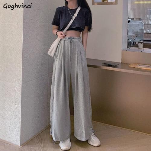 Casual Pants Women Banded Elastic Waist Exercise Trousers Womens Joggers Chic Ins Loose Harajuku Leisure Bottoms Female Fashion