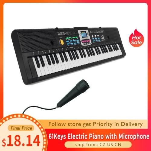 61Keys Digital Music Electronic Keyboard Kid Multifunctional Electric Piano Piano Student Microphone Function Musical Instrument