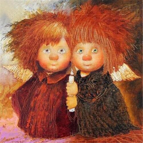 Angel Bee Flower Printed Canvas 11CT Cross-Stitch Embroidery Full Kit DMC Threads Craft Knitting Hobby Handmade For Magic