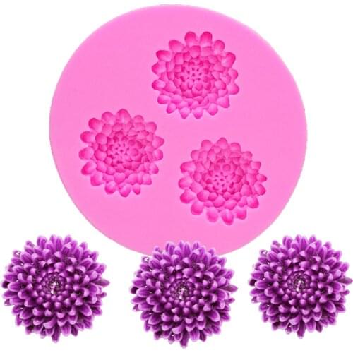 Chrysanthemum Sunflower flower Candle Moulds handmade soap mold cake decorating tools DIY fondant cookies silicone mold T1164