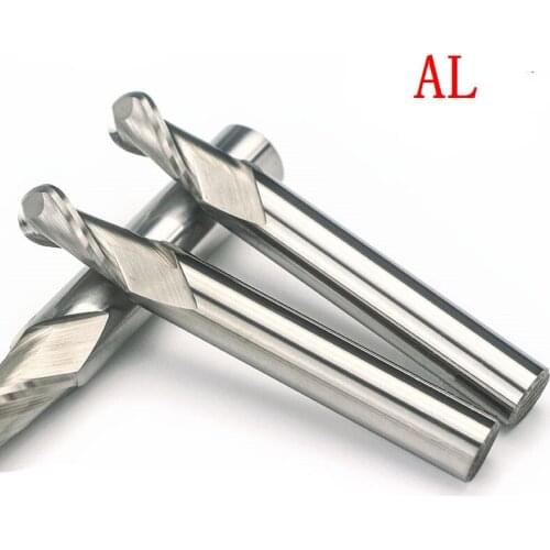 1pc 60HRC 2 flutes Ball Nose Solid Carbide End mills CNC Nose End Mills Convex Mill Ball Suitable for processing stainless steel