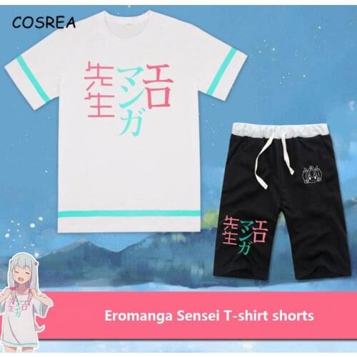 Anime Eromanga Sensei Izumi Sagiri Cosplay Costume T-shirt Pants Set Women Men Girls Boys Short Sleeve Tshirt Trousers Shorts