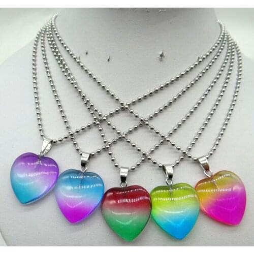 25mm Natural Stone Turquoise Aventurine Quartz Crystal Tiger Eye Heart Pendant For DIY Jewelry Making Necklaces Accessories