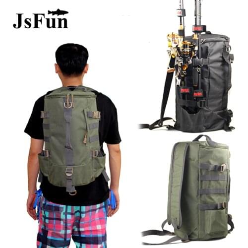 Multifunctional Fishing Tackle Bag Outdoor Travel Backpack Single Shoulder Crossbody Lure Rod Storage Bags PJ254