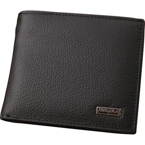 Fashion Genuine Leather Men Wallets Business Men Bifold Wallet Purse with Coin Pocket