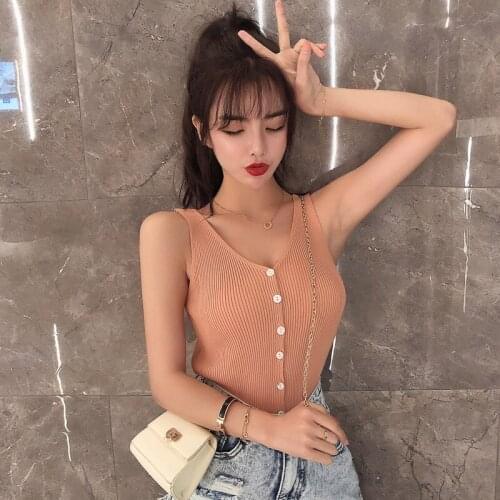 Fashion V-neck Halter Sexy Camisole Top Summer Women Sexy off-Shoulder Solid Color Sleeveless vest Womens Clothing Tanks Tops
