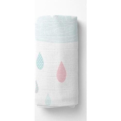 Realhomes 100 Cotton Newborn Baby Blanket Cloud Pattern Müslin Cover 120x120 Cm