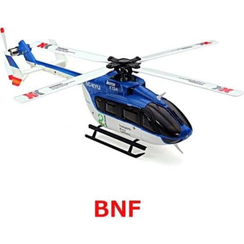 In Stock) Original XK K124 BNF Without tranmitter EC145 6CH Brushless 3D 6G System RC Helicopter Compatible with FUTABA S-FHSS