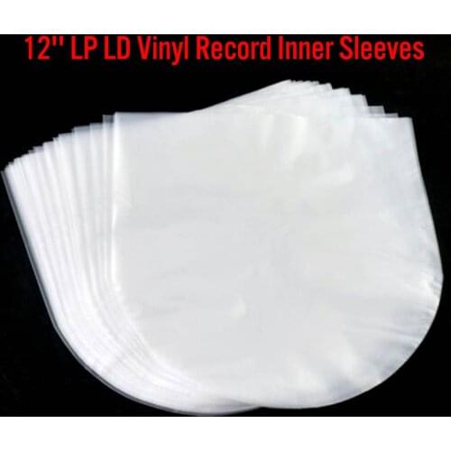 12 inch Vinyl Record Protecter LP Record Plastic Bags Anti-Static Record Sleeves Outer Inner Plastic Clear Cover Container 50PCS