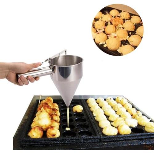Stainless Steel Piston Funnel With Support For Sauce Cream Dosing Funnel Chocolate Pastry Mold Dough Dispenser Funnel New
