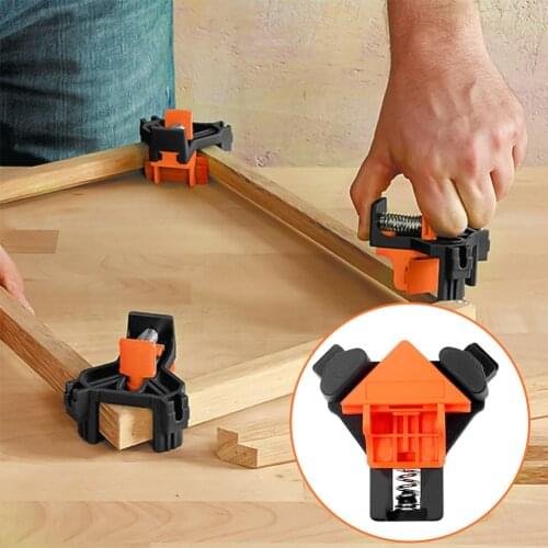 Woodworking Hand Tool 4x 90 Degree Right Angle Picture Clamp Fixing Clips Frame Corner Furniture Repaire Photo Reinforcement