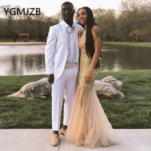 Luxury Long Evening Dresses 2019 Mermaid Sparkly Heavy Beaded Sequin Crystal Backless African Women Formal Dress Party Dress