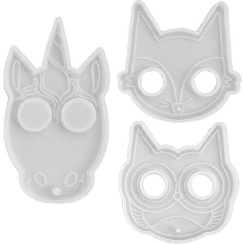 DIY Crystal Epoxy Resin Mold Homemade Childrens Schoolbag Pendant Defense Keychain Cat Face Silicone Mold For Resin