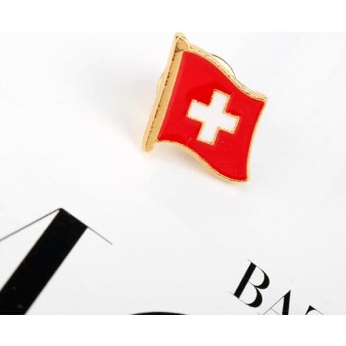Switzerland Enamel Brooch Flag Lapel Pin Badges For Women Men Clothes backpack bags Hat badge Gifts
