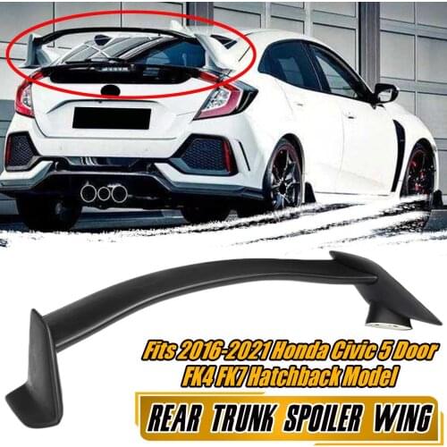 Type R Style Car Rear Trunk Boot Lip Spoiler Wing Lip For Honda For Civic 5 Door FK4 FK7 Hatchback 2016-2021 Rear Wing Spoiler