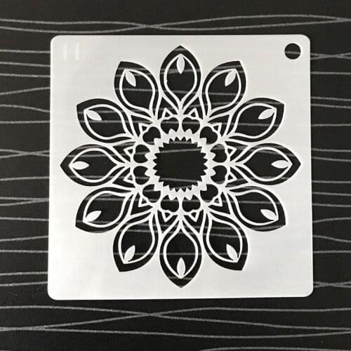 48pcs/set Mandala Stencils DIY Painting Scrapbook Coloring Embossing Album Decor B36C