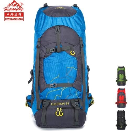60L Travel Camping Backpack Waterproof Mountaineering Campsite Large Capacity Backpack Heavy Outdoor Hiking Water-Resistant