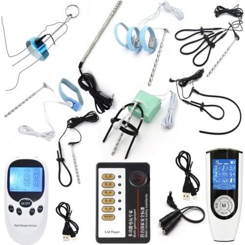 Electric Shock Penis Plug Ring Urethral Chastity Catheter Dilator Horse Eye Stimulation Rod,BDSM Sex Toys For Male Masturbator
